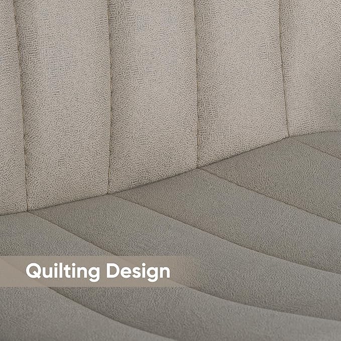 Adjustable Swivel Barstools, Beige fabric