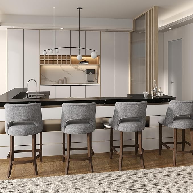 Counter Height Bar Stools - Fabric Grey