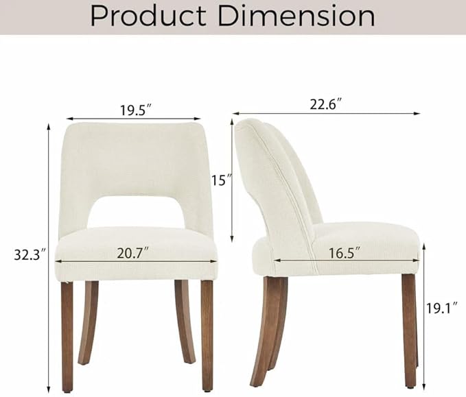 Dining Chairs Set of 4 - Cream