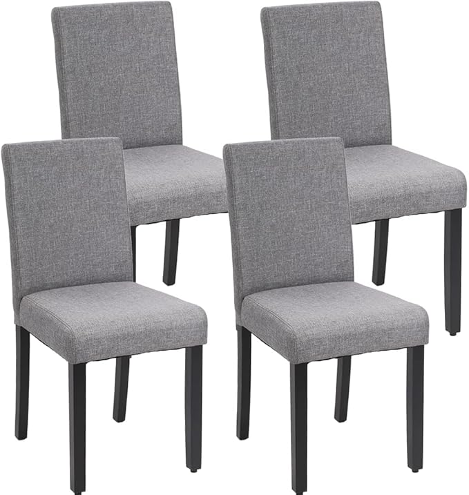 Small Dining Chairs Set of 4, Fabric Grey