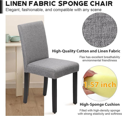 Small Dining Chairs Set of 4, Fabric Grey