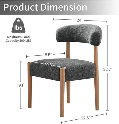 Wooden Dining Chairs Set of 4, Black