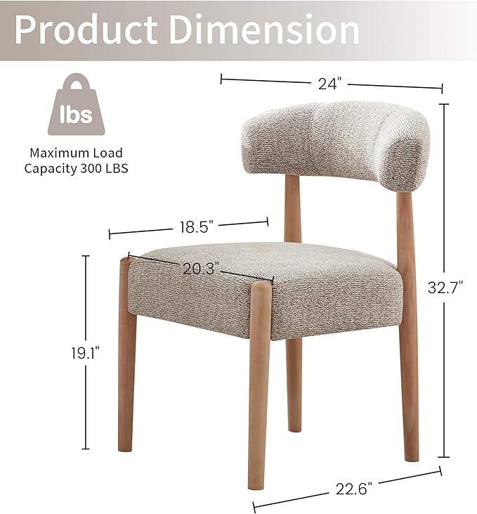 Wooden Dining Chairs Set of 4, Brown