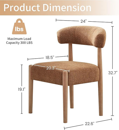 Wooden Dining Chairs Set of 4, Orange