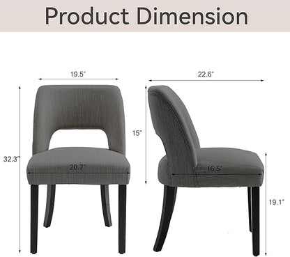 Dining Chairs Set of 4 - Dark Grey-Black Legs
