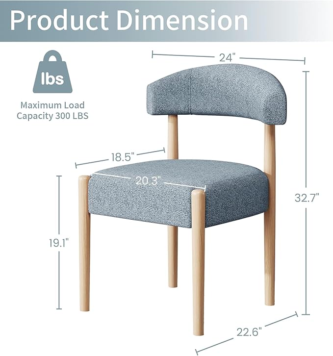 Wooden Dining Chairs Set of 4, Nav