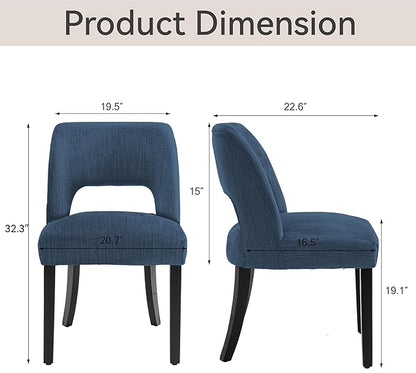 Dining Chairs Set of 4 - Blue-Black Legs