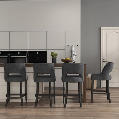 Counter Height Bar Stools - Dark Grey-Black Legs