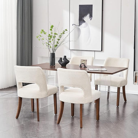 Dining Chairs Set of 4 - Cream