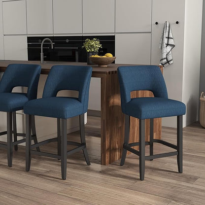 Counter Height Bar Stools - Blue-Black Legs