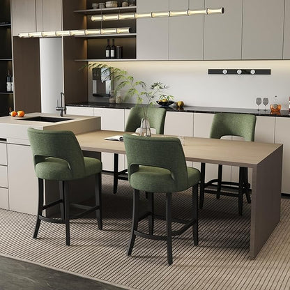 Counter Height Bar Stools - Green-Black Legs