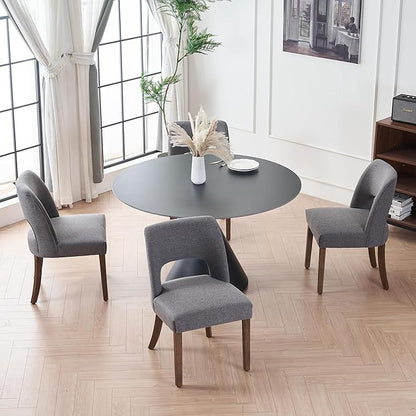 Wooden Dining Chairs Set of 4 - Fabric Grey