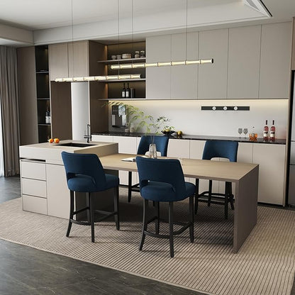 Counter Height Bar Stools - Blue-Black Legs