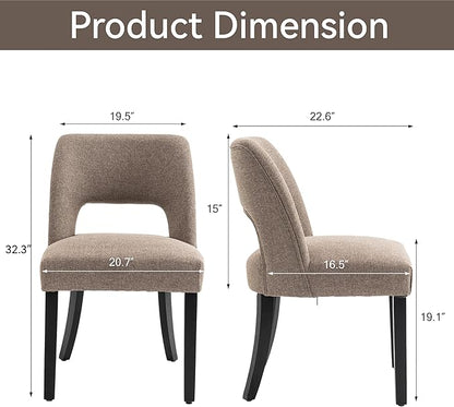 Dining Chairs Set of 4 - Brown-Black Legs
