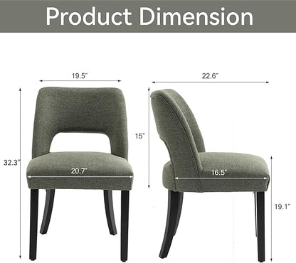 Dining Chairs Set of 4 - Green-Black Legs