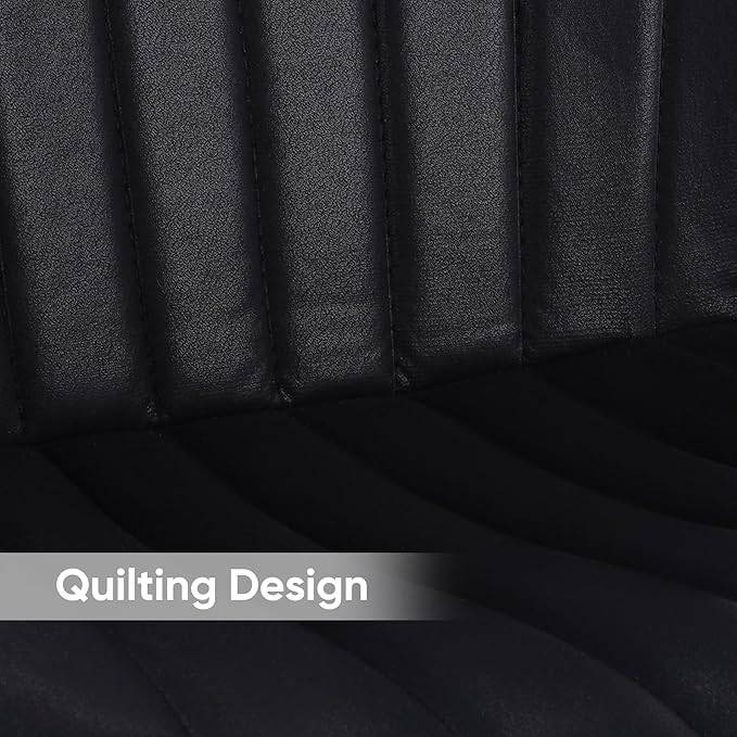 Adjustable Swivel Barstools, Black fabric