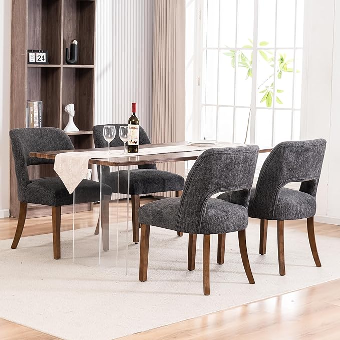 Dining Chairs Set of 4 - Charcoal