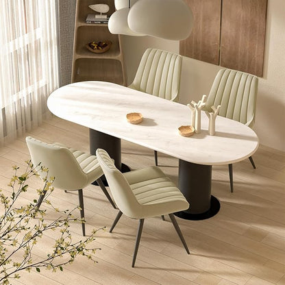 Dining Chairs with Metal Legs, Beige