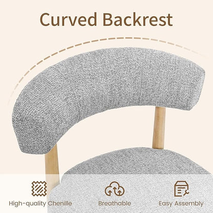 Wooden Dining Chairs Set of 4, Gray