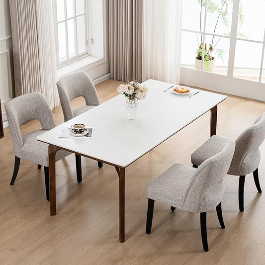 Dining Chairs Set of 4 - Grey-Black Legs