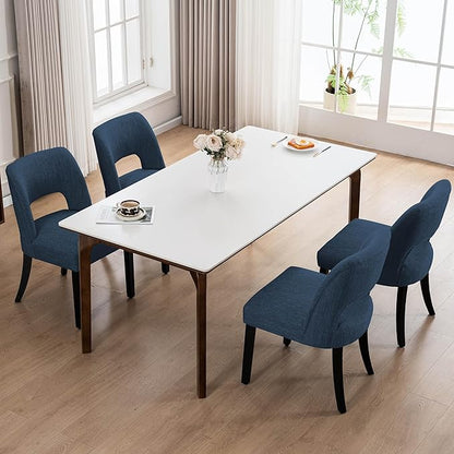 Dining Chairs Set of 4 - Blue-Black Legs
