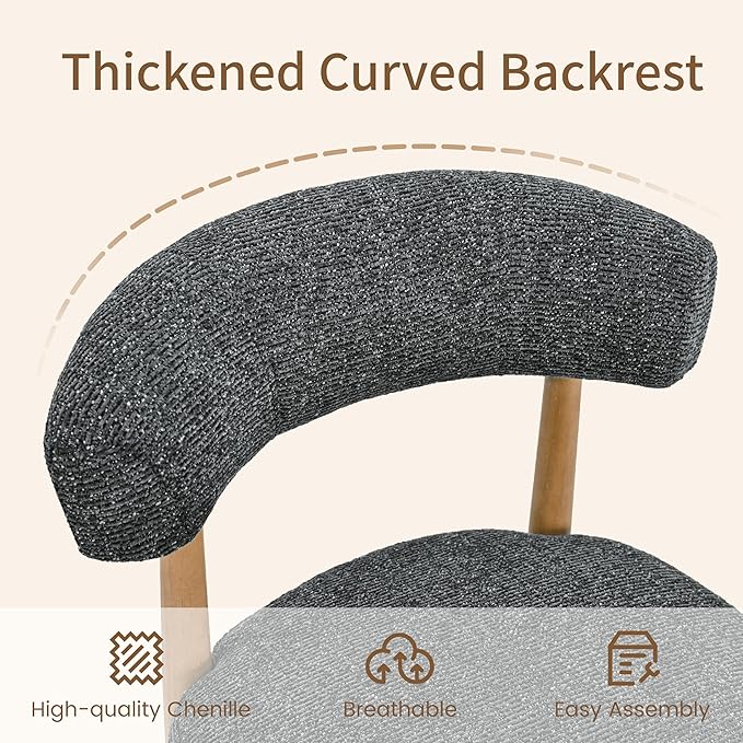 Wooden Dining Chairs Set of 4, Black