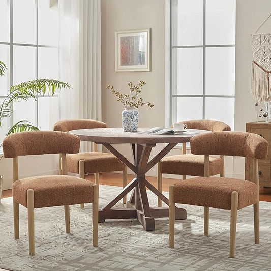 Wooden Dining Chairs Set of 4, Orange