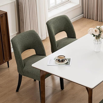 Dining Chairs Set of 4 - Green-Black Legs