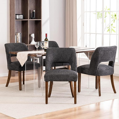 Dining Chairs Set of 4 - Charcoal
