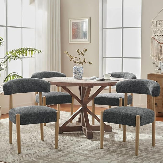 Wooden Dining Chairs Set of 4, Black