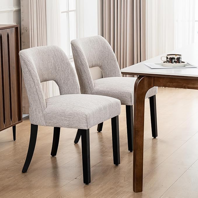 Dining Chairs Set of 4 - Grey-Black Legs