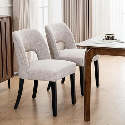 Dining Chairs Set of 4 - Grey-Black Legs