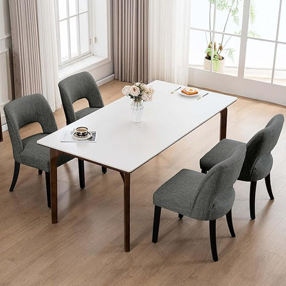 Dining Chairs Set of 4 - Dark Grey-Black Legs