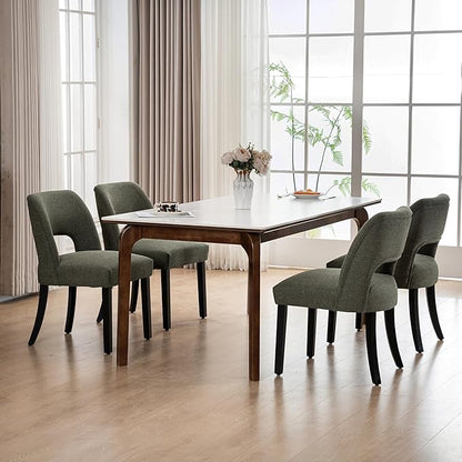 Dining Chairs Set of 4 - Green-Black Legs