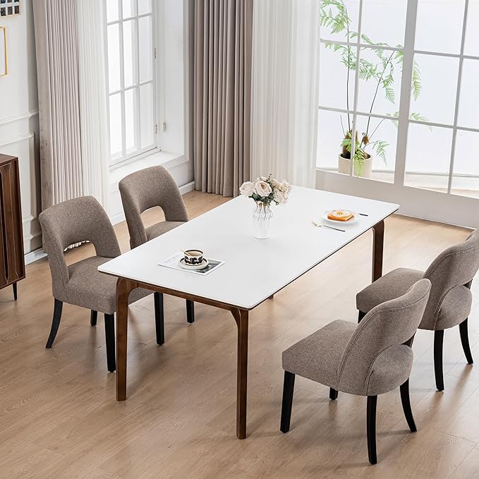 Dining Chairs Set of 4 - Brown-Black Legs