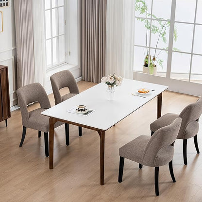 Dining Chairs Set of 4 - Brown-Black Legs